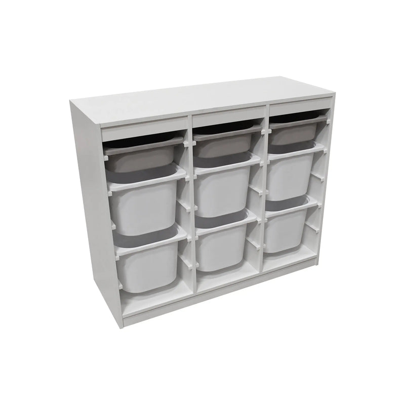 Cargue la imagen en el visor de la galería, Librero de almacenaje para interior de 9 cajas color blanco SRW363 CasaEaster