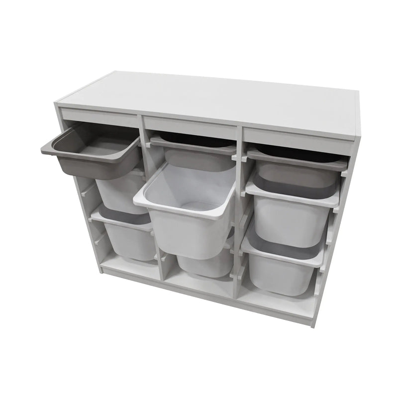 Cargue la imagen en el visor de la galería, Librero de almacenaje para interior de 9 cajas color blanco SRW363 CasaEaster