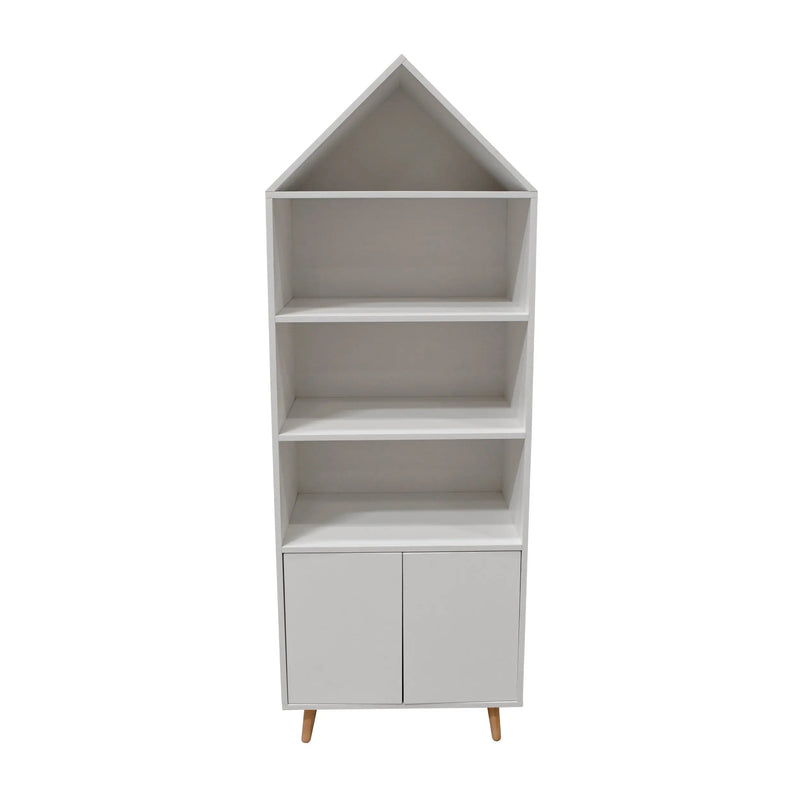 Cargue la imagen en el visor de la galería, Librero para interior 3 niveles con puerta color blanco SRW252 CasaEaster