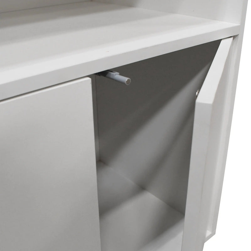 Cargue la imagen en el visor de la galería, Librero para interior 3 niveles con puerta color blanco SRW252 CasaEaster