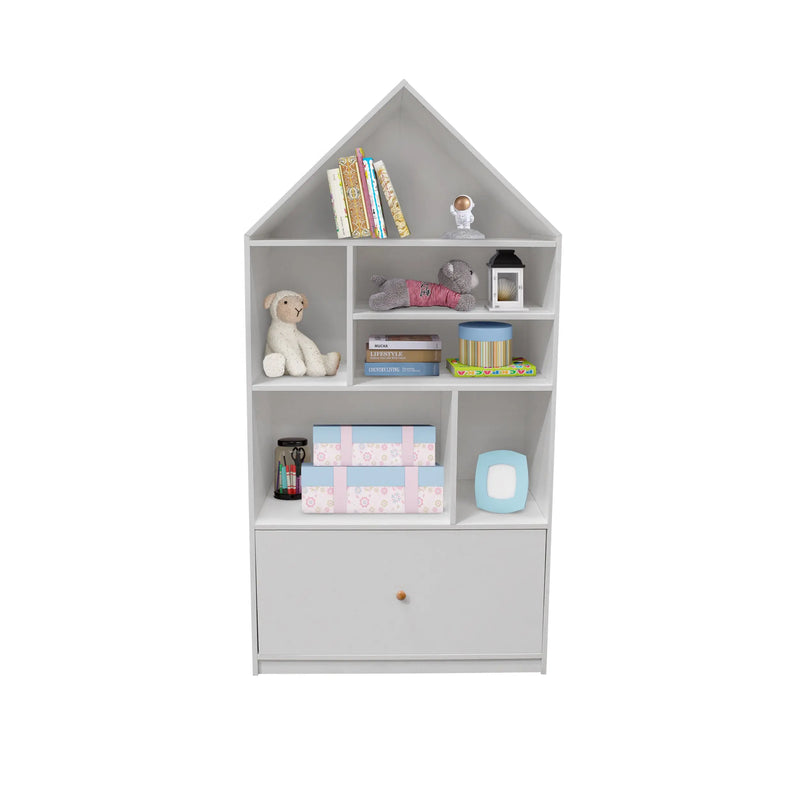 Cargue la imagen en el visor de la galería, Librero para interior con cajón color blanco SRW38-SRW388 CasaEaster