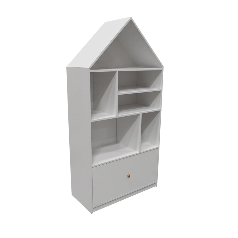 Cargue la imagen en el visor de la galería, Librero para interior con cajón color blanco SRW38-SRW388 CasaEaster