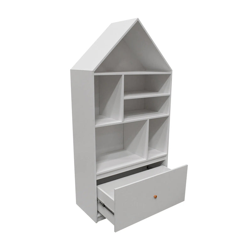 Cargue la imagen en el visor de la galería, Librero para interior con cajón color blanco SRW38-SRW388 CasaEaster