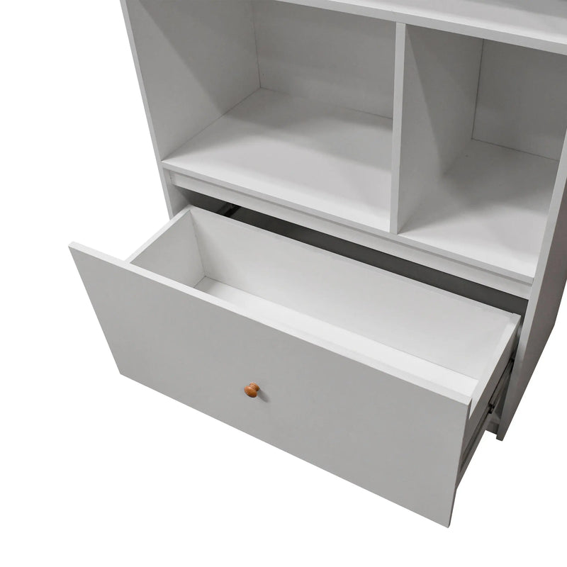 Cargue la imagen en el visor de la galería, Librero para interior con cajón color blanco SRW38-SRW388 CasaEaster