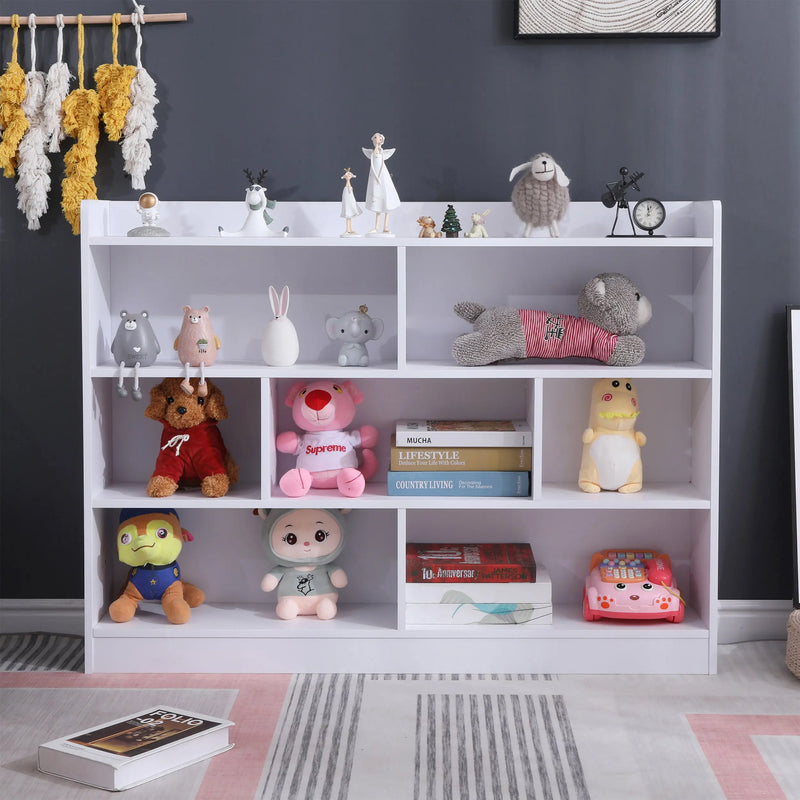 Cargue la imagen en el visor de la galería, Librero para interior de 7 compartimentos color blanco SRW399 CasaEaster