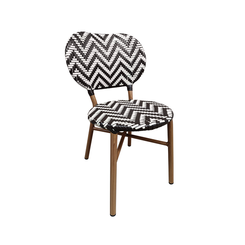 Load image into Gallery viewer, Rattan chair for outdoor and indoor use Black and natural color MAKRAME -6752
