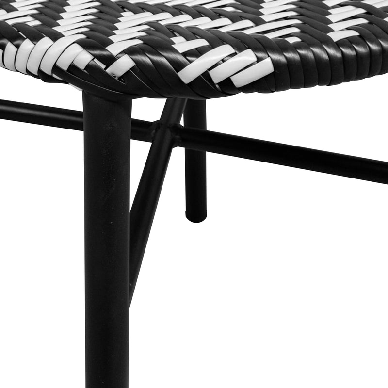 Cargue la imagen en el visor de la galería, Silla de Rattan para exterior e interior Color Blanco/Negro MAKRAME - 6760