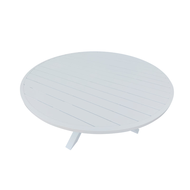 Cargue la imagen en el visor de la galería, Mesa de Comedor Redonda 1.8 M para interior y exterior estilo redonda Color Blanco MATZO- 58791