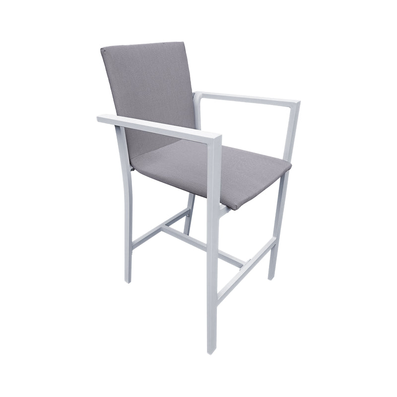 Cargue la imagen en el visor de la galería, Comedor Alto 1.4 M de aluminio Bon Blanca + 4 sillas Sultan Blancas