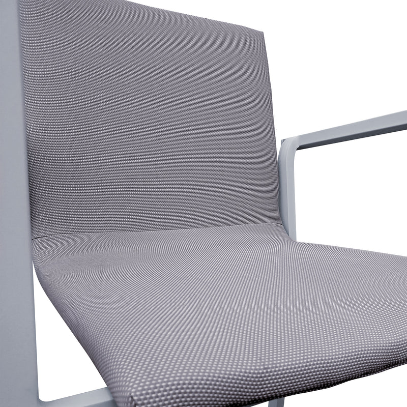 Cargue la imagen en el visor de la galería, Comedor Alto 1.4 M de aluminio Bon Blanca + 4 sillas Sultan Blancas