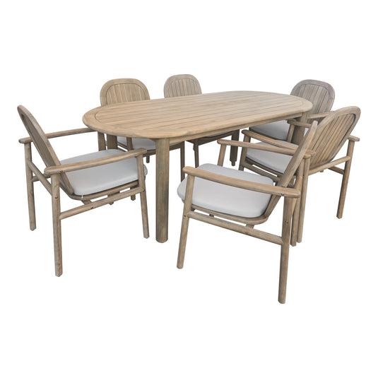 Comedor Pill 1.99 M+ 6 sillas Pill color Natural - HUC29068-COM