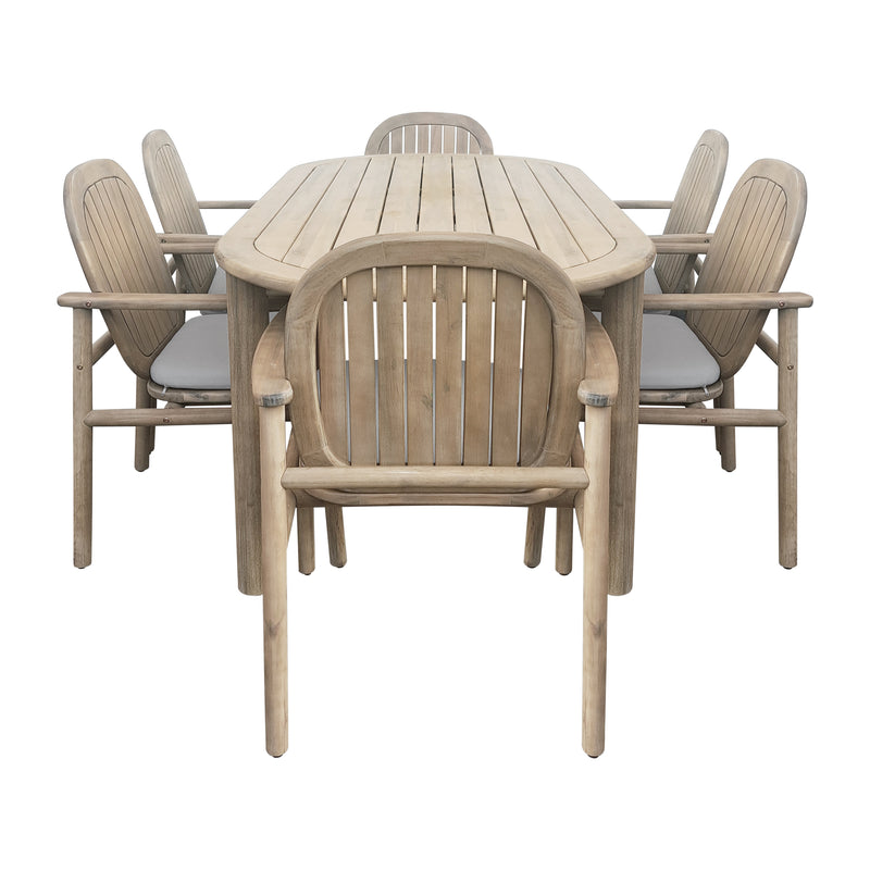 Cargue la imagen en el visor de la galería, Comedor Pill 1.99 M+ 6 sillas Pill color Natural - HUC29068-COM