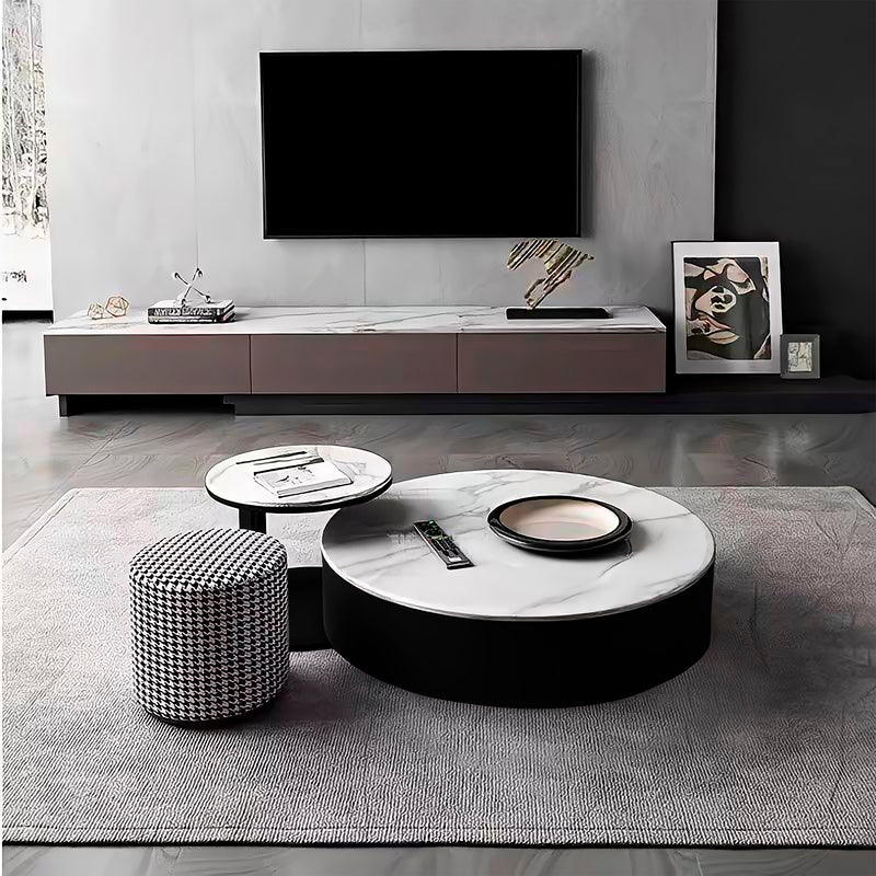 Cargue la imagen en el visor de la galería, Mesa de Centro de Interior Kai doble color Negor con Gris 2 PIEZAS D-90cms, D.40cms - WB3290