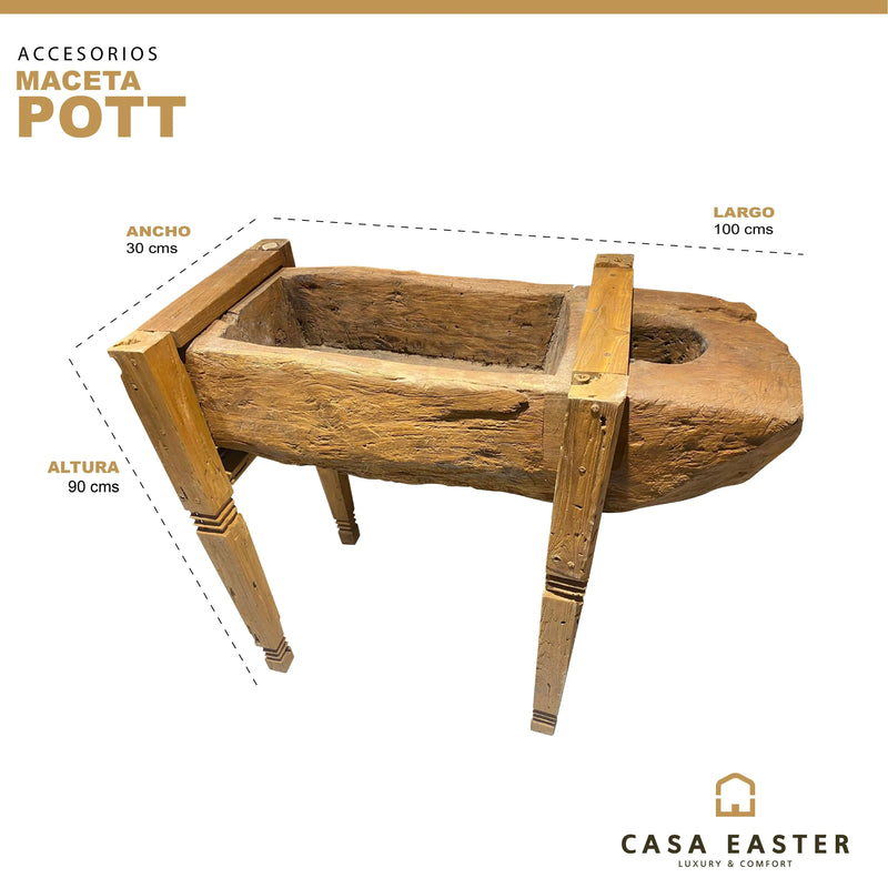 Cargue la imagen en el visor de la galería, Maceta Decorativa para exterior y interior Color natural POT -131353