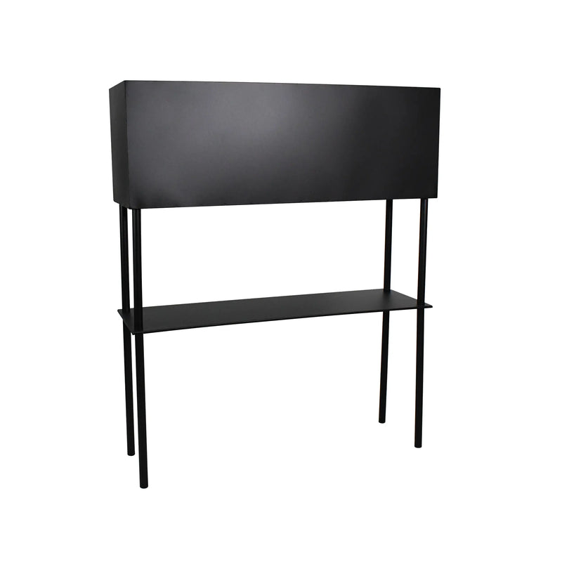 Cargue la imagen en el visor de la galería, Macetero alto aluminio rectangular 2 niveles negro 89822B CasaEaster