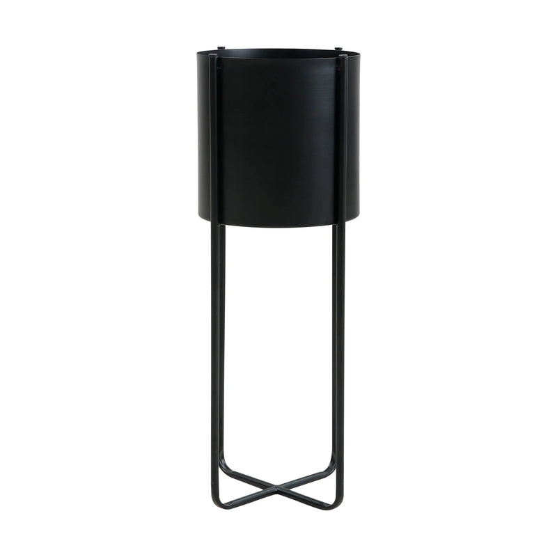 Cargue la imagen en el visor de la galería, Macetero aluminio alto redondo- Negro A10105A CasaEaster