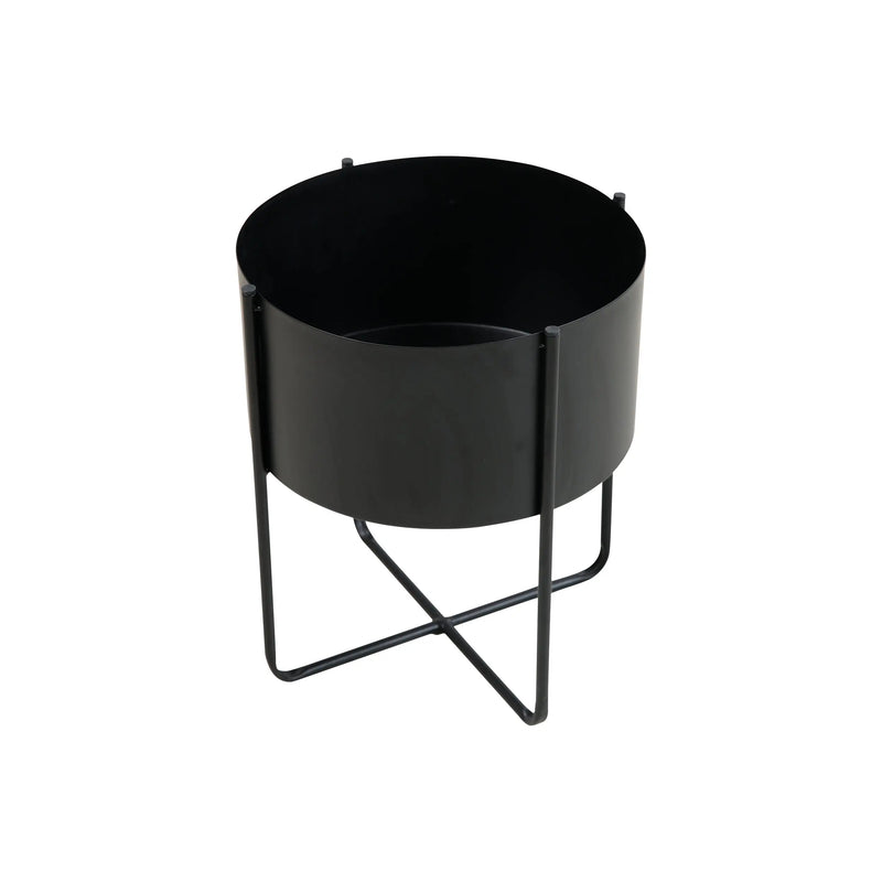 Cargue la imagen en el visor de la galería, Macetero aluminio redondo negro A10105B CasaEaster