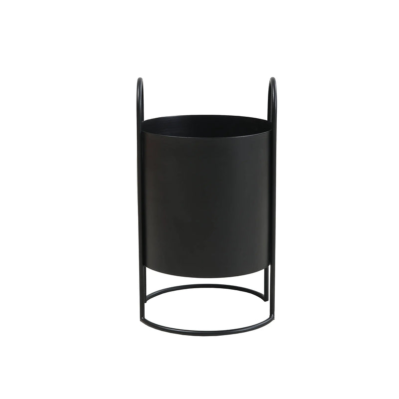 Cargue la imagen en el visor de la galería, Macetero alumino redondo con aza negro A10105C CasaEaster