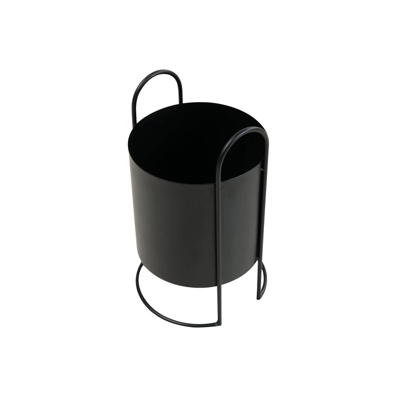 Cargue la imagen en el visor de la galería, Macetero alumino redondo con aza negro A10105C CasaEaster