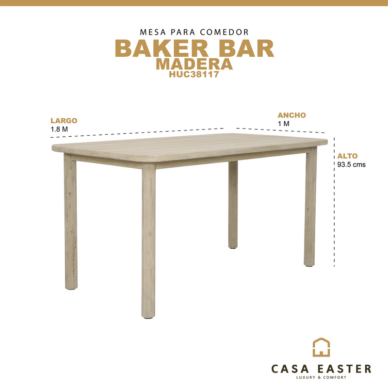 Cargue la imagen en el visor de la galería, Mesa Alta Baker Gris claro - HUC38117 CasaEaster