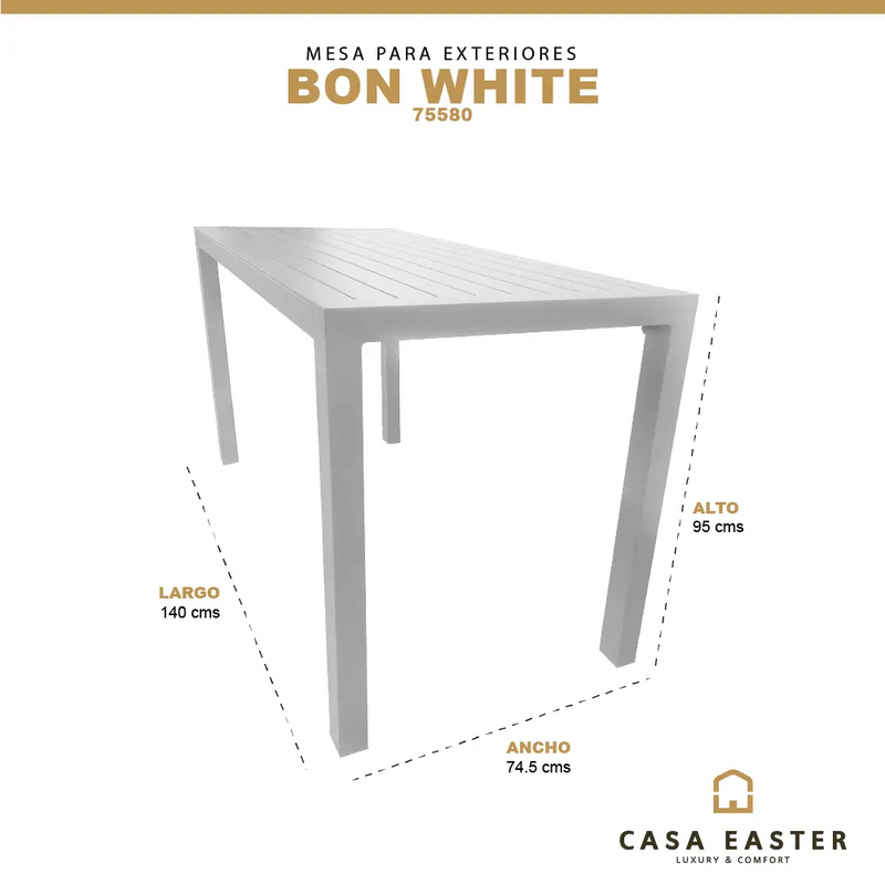 Cargue la imagen en el visor de la galería, Mesa Alta de Barra 1.4 M Aluminio Color Blanca BON-75580