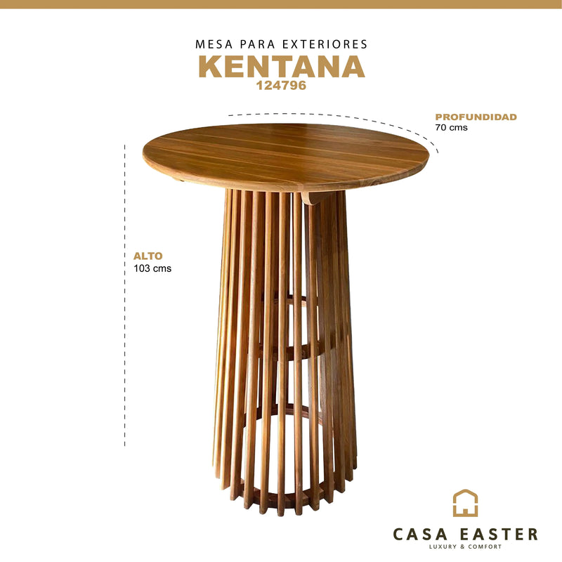 Cargue la imagen en el visor de la galería, Mesa Alta de Barra de Madera Para interior Color Natural KENTANA D.72cms -124796