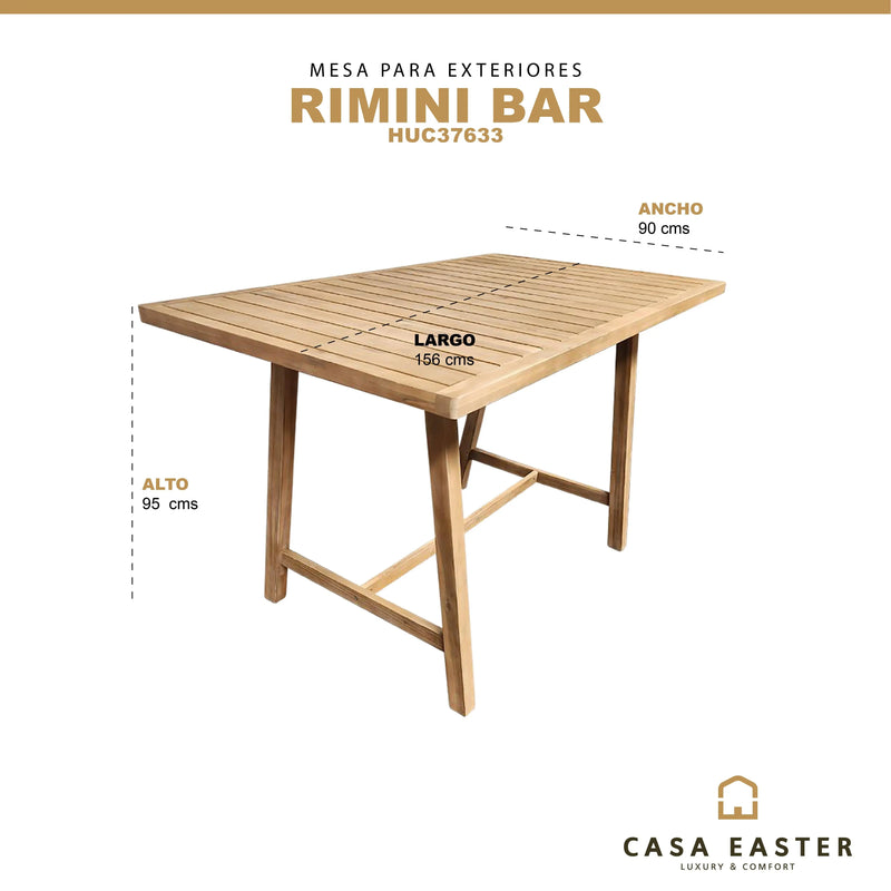 Cargue la imagen en el visor de la galería, Mesa Alta de Barra de Madera Teca RIMINI- HUC37633 CasaEaster