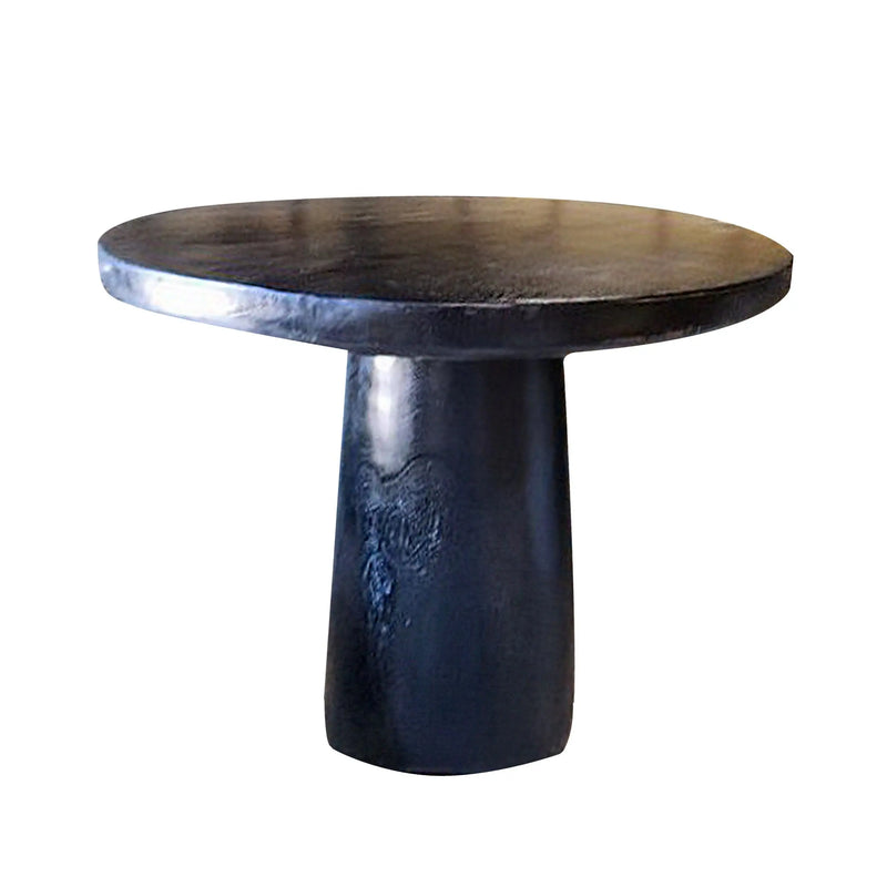 Cargue la imagen en el visor de la galería, Mesa Alta de Barra estilo redonda D.80cms de Madera Teca Color-Negro DOHA 134449