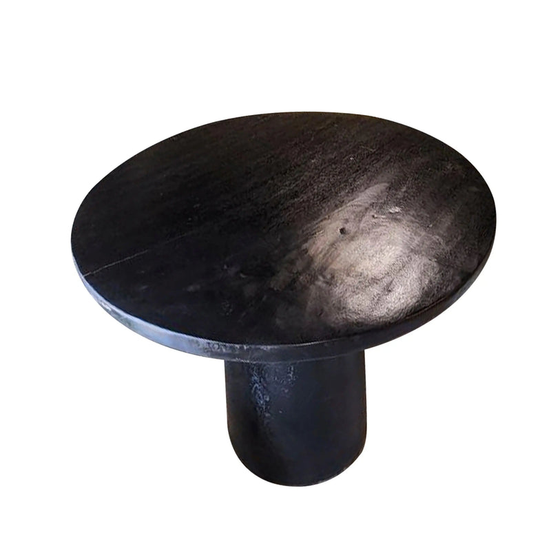 Cargue la imagen en el visor de la galería, Mesa Alta de Barra estilo redonda D.80cms de Madera Teca Color-Negro DOHA 134449