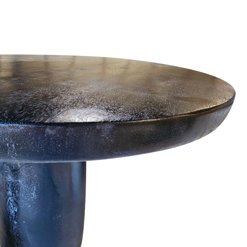 Cargue la imagen en el visor de la galería, Mesa Alta de Barra estilo redonda D.80cms de Madera Teca Color-Negro DOHA 134449