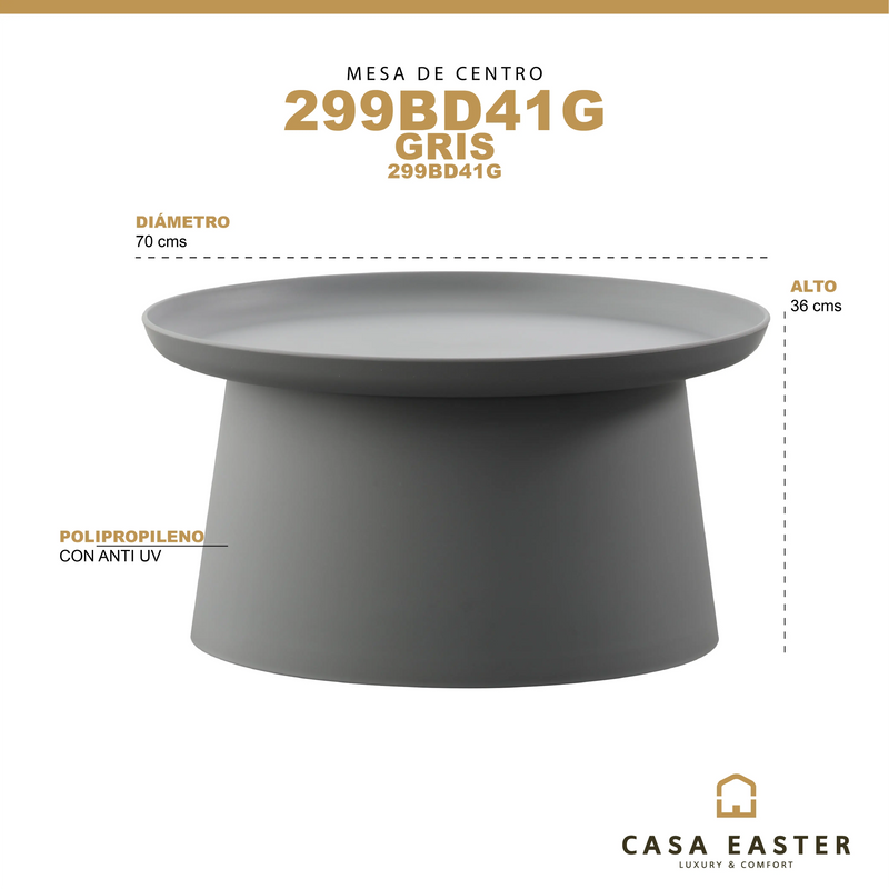 Cargue la imagen en el visor de la galería, Mesa Bistro 70*36 Gris - 299BD41G CasaEaster