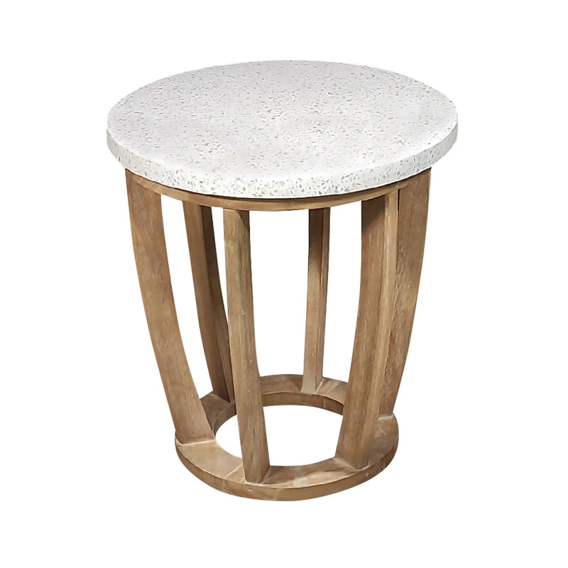 Cargue la imagen en el visor de la galería, Mesa Bistro de Madera Teca Color Blanco WOODLAND-HUC28162 CasaEaster