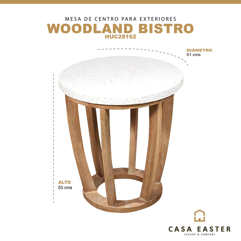 Cargue la imagen en el visor de la galería, Mesa Bistro de Madera Teca Color Blanco WOODLAND-HUC28162 CasaEaster