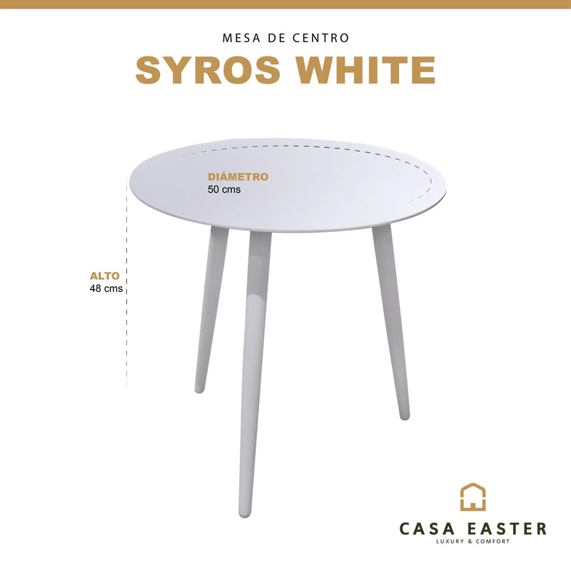 Cargue la imagen en el visor de la galería, Mesa Bistro para Exterior e Interior de Aluminio Color Blanca SYROS D.50cms - 58044