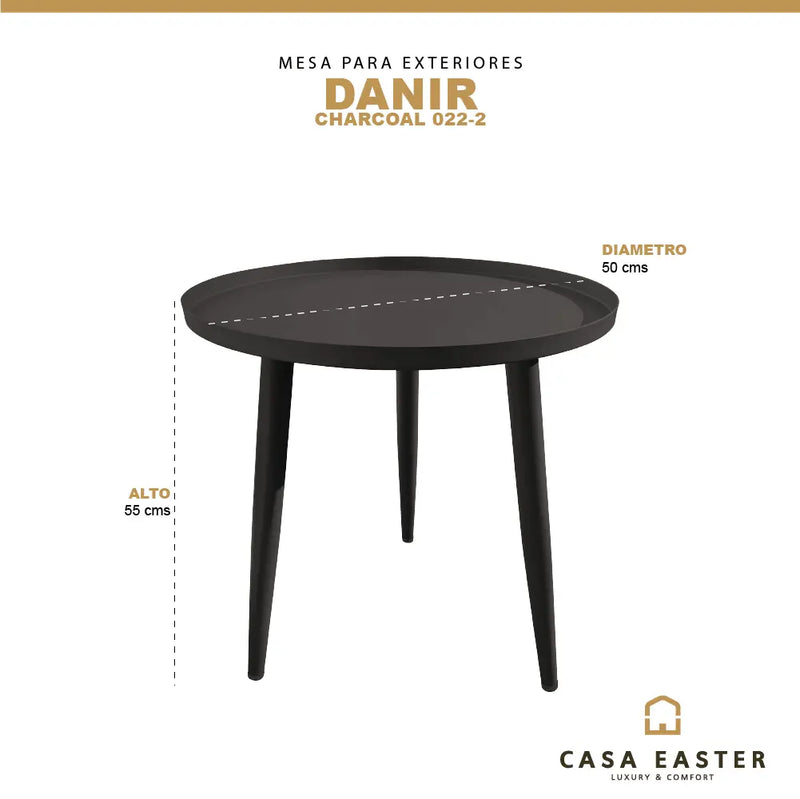 Cargue la imagen en el visor de la galería, Mesa Bistro para Exterior e Interior de Aluminio Color Carbon DANIR D.50cms - 2022-2