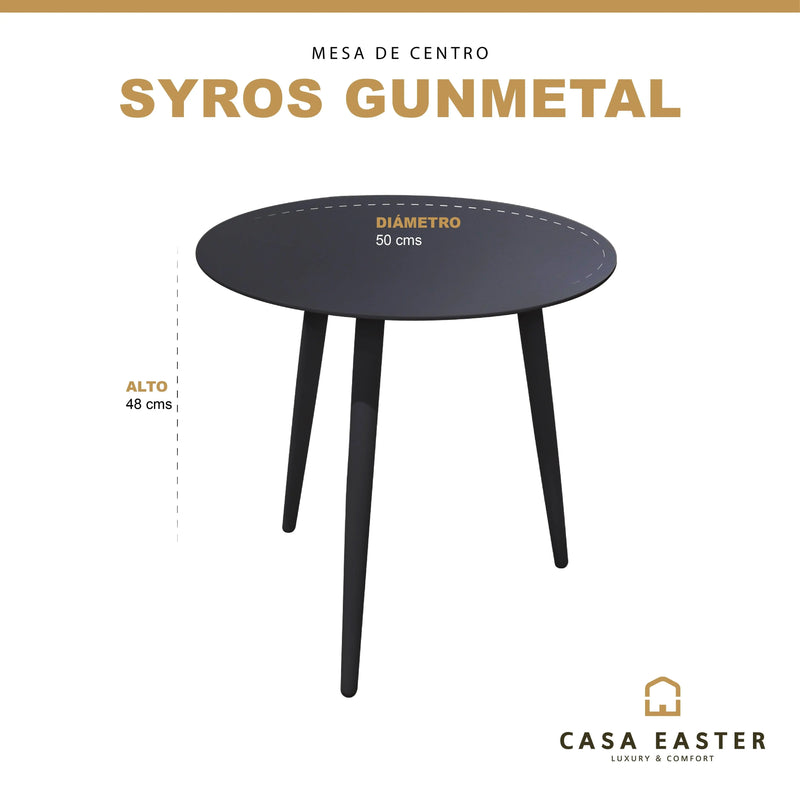 Cargue la imagen en el visor de la galería, Mesa Bistro para Exterior e Interior de Aluminio Color Carbon SYROS D.50cms -58046