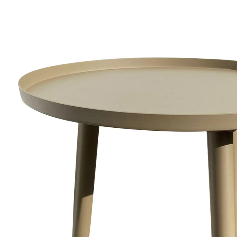 Cargue la imagen en el visor de la galería, Mesa Bistro para Exterior e Interior de Aluminio Color Champagne DANIR D.50cms - 022-3