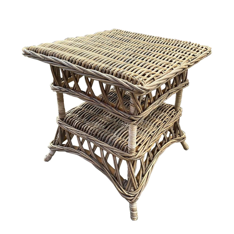 Cargue la imagen en el visor de la galería, Mesa Bistro para Exterior e Interior de Ratan- Color Gris ATHENA 54x54cms -31354