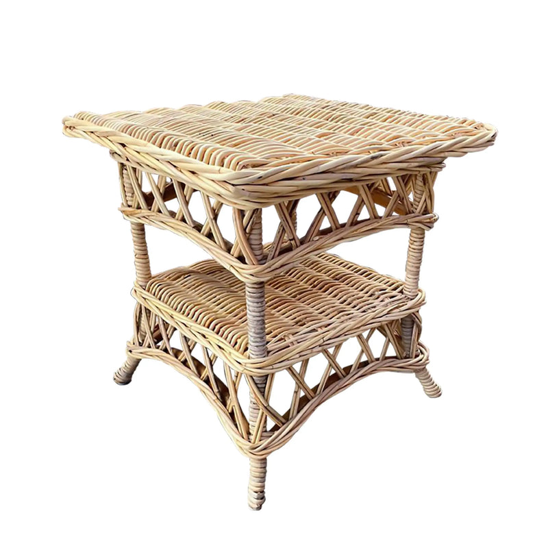 Cargue la imagen en el visor de la galería, Mesa Bistro para Exterior e Interior de Ratan- Color Natural ATHENA 54x54cms -33029