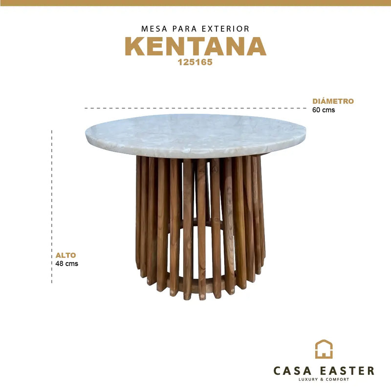 Cargue la imagen en el visor de la galería, Mesa Bistro para Interior Color Natural KENTANA- 125165 CasaEaster