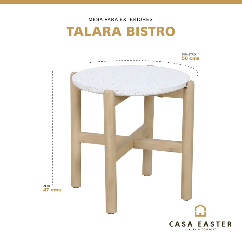 Cargue la imagen en el visor de la galería, Mesa Bistro pequeña para Exterior e Interior Color Blanco TALARA- HUC28203-B CasaEaster
