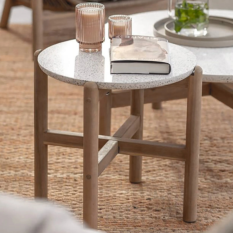 Cargue la imagen en el visor de la galería, Mesa Bistro pequeña para Exterior e Interior Color Blanco TALARA- HUC28203-B CasaEaster