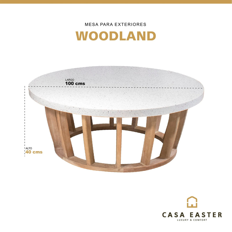 Cargue la imagen en el visor de la galería, Mesa Coffe De Centro Circular Color Blanco WOODLAND -HUC28161 CasaEaster