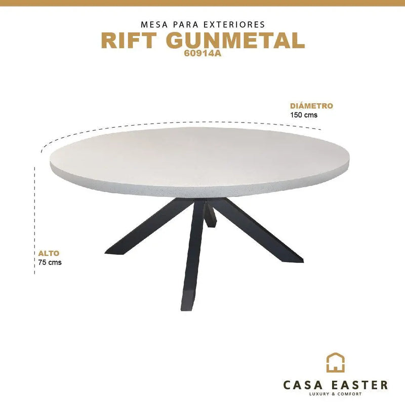 Cargue la imagen en el visor de la galería, Mesa Comedor redonda 1.5 para interior y exterior Color Carbon RIFT-60914A