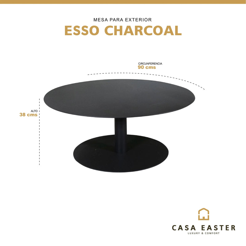 Cargue la imagen en el visor de la galería, Mesa De Centro Circular de Aluminio Color Carbon ESSO - 7067 CasaEaster