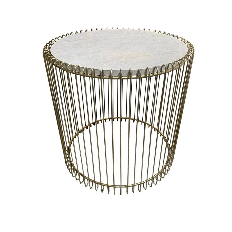 Cargue la imagen en el visor de la galería, Mesa De Centro Circular de Hierro Color Champagne LANCA -124258 CasaEaster