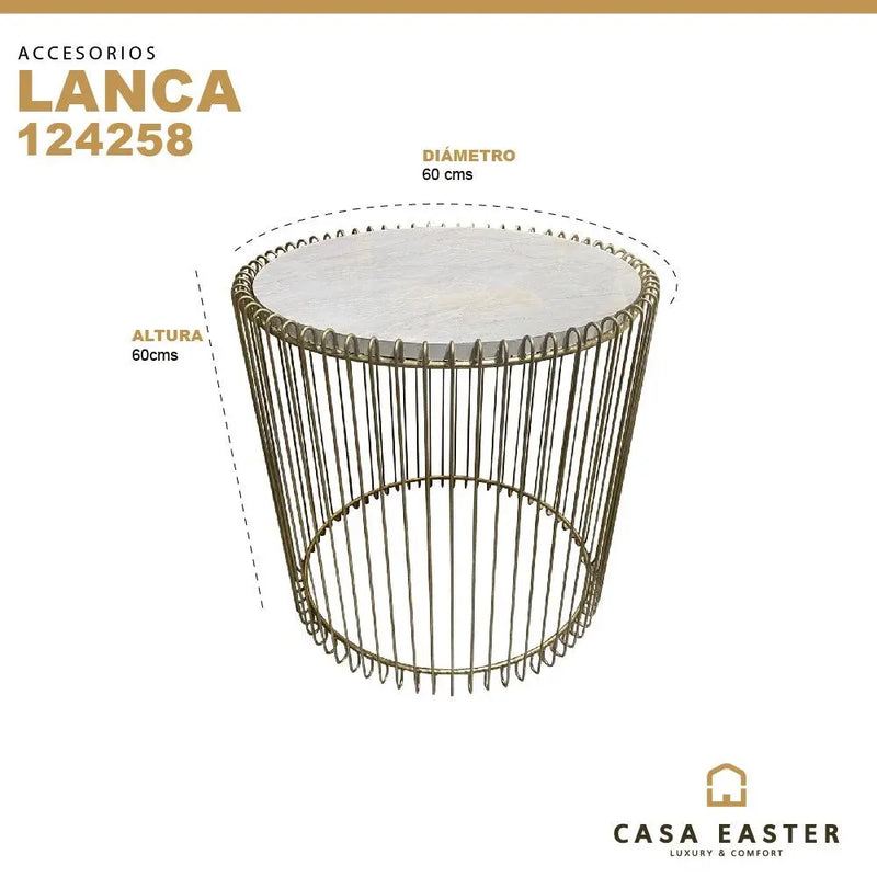 Cargue la imagen en el visor de la galería, Mesa De Centro Circular de Hierro Color Champagne LANCA -124258 CasaEaster