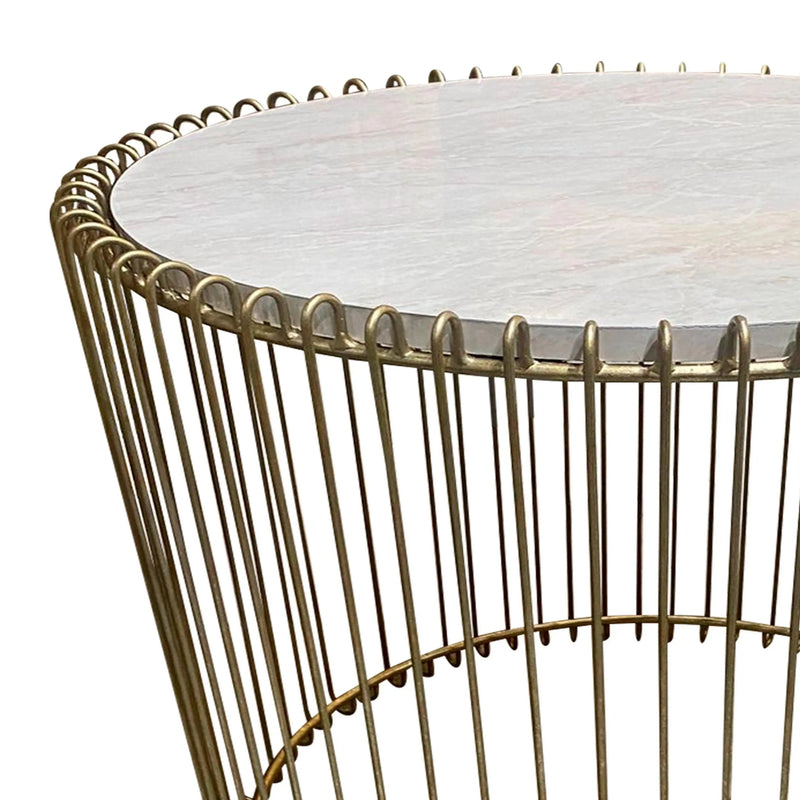 Cargue la imagen en el visor de la galería, Mesa De Centro Circular de Hierro Color Champagne LANCA -124259 CasaEaster