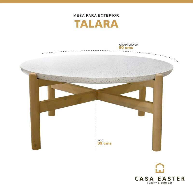 Cargue la imagen en el visor de la galería, Mesa De Centro Circular de Madera Acacia Color Blanco TALARA- HUC28202 CasaEaster