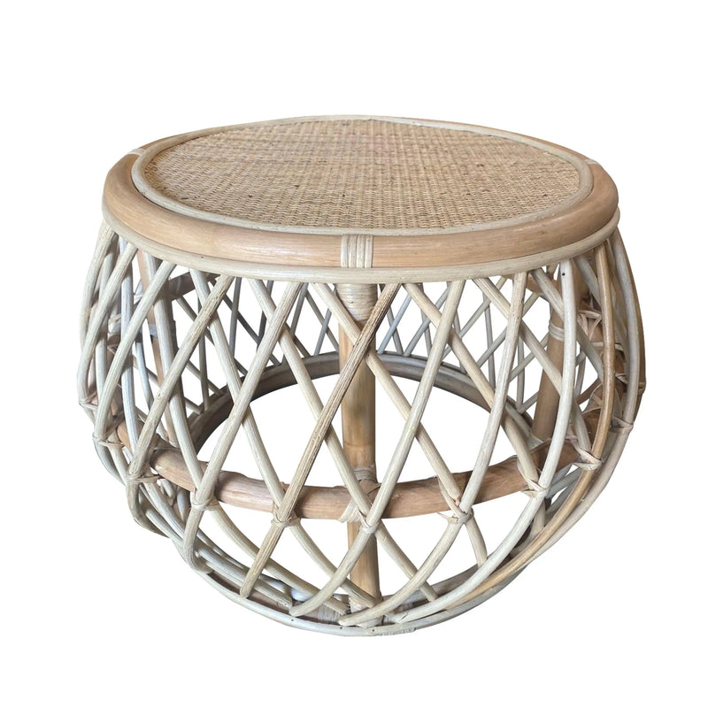 Cargue la imagen en el visor de la galería, Mesa De Centro Circular de Rattan Color Natural KARINA-33008 CasaEaster